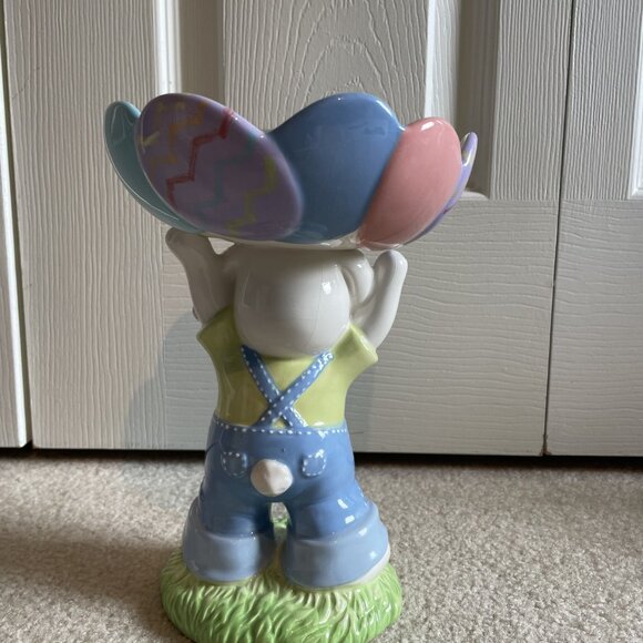 Blossoms & Blooms Easter Bunny Candy Dish, Ceramic, 9" X 6" Decoration Spring - Picture 2 of 4